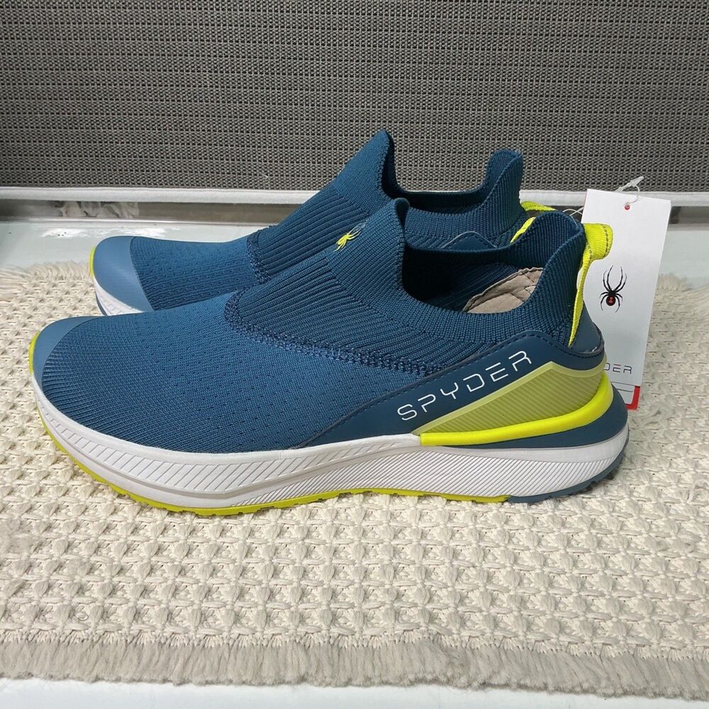 Spyder Tanaga Sneakers Men's Lagoon Blue Slip-On Sneakers Yellow Accent Size 8M
